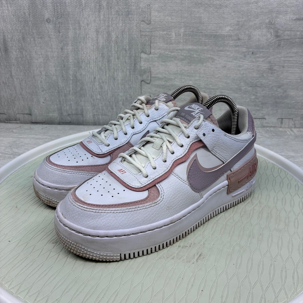 Nike Air Force 1 Shadow Women's 8 White Pink Leather Sneakers CI0919-113